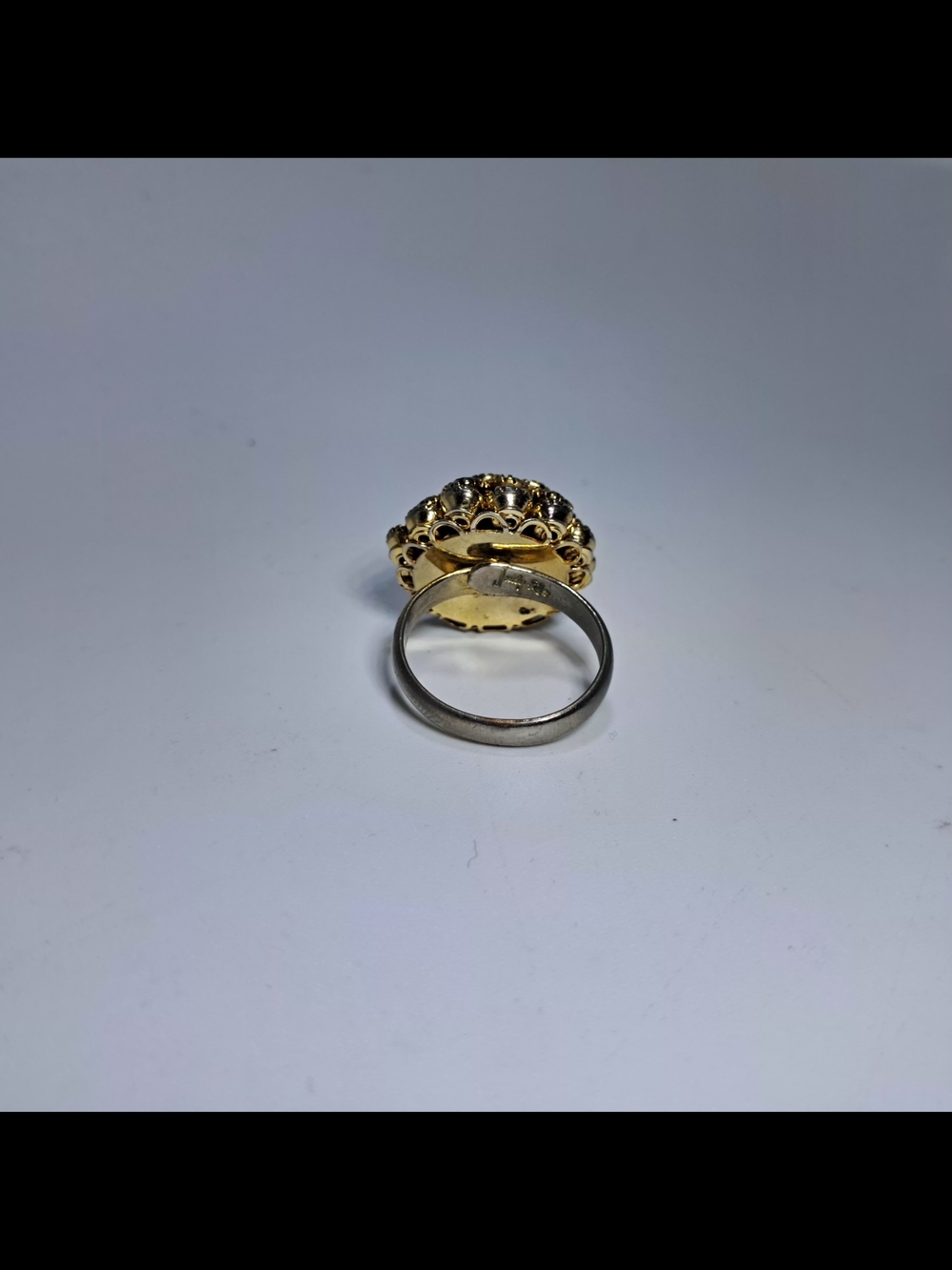 Vintage Judy Lee Amber Rhinestone Cluster Ring Adjustable - Picture 7 of 9